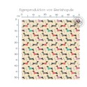 50 cm Baumwolle Canvas Stoff Dackel Hunde im Pulli - Beige Creme Stoffe - 153 g/m² Meterware 160 cm Eigenproduktion